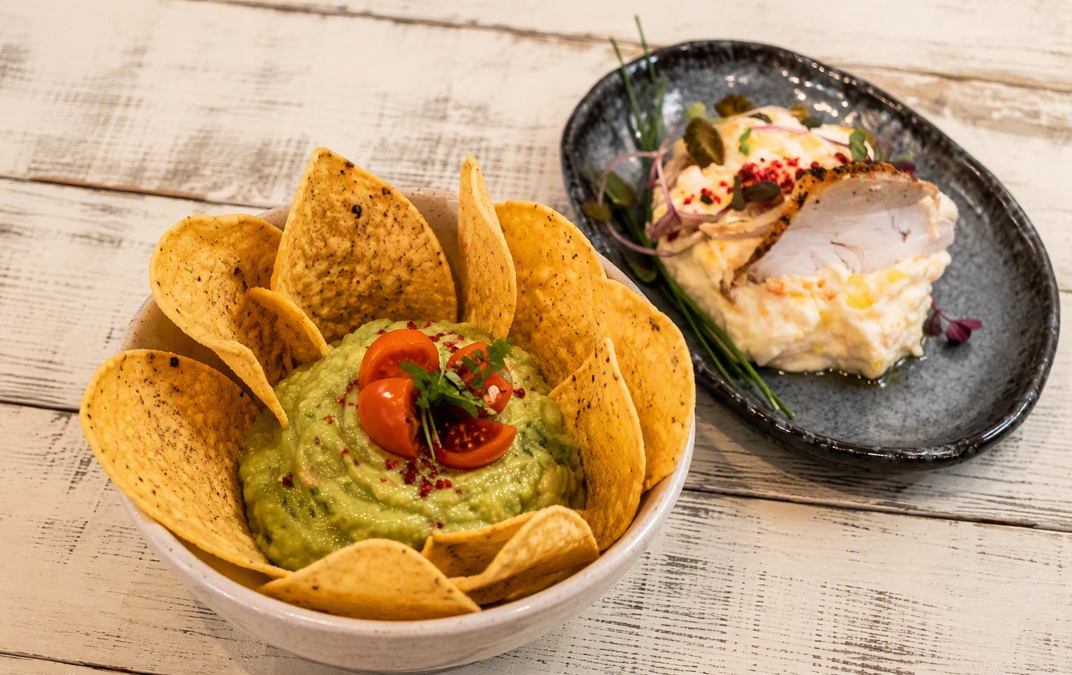 Guacamole con nachos
